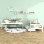 Wooden Bunk Bed with Storage and Shelf