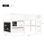 White Bunk Bed with Shelf for Kids and Teens