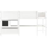 White Bunk Bed with Shelf for Kids and Teens