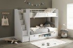 Grey Bunk Bed with Storage and Versatile Stairs
