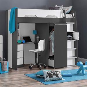High Sleeper Bunk Bed with Storage and Desk