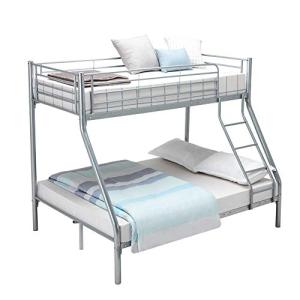 Silver Triple Sleeper Metal Bunk Bed Frame
