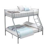 Silver Triple Sleeper Metal Bunk Bed Frame