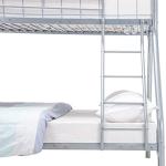 Silver Triple Sleeper Metal Bunk Bed Frame