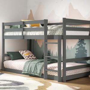 Flair Furnishings Low Bunk Beds for Kids - Grey
