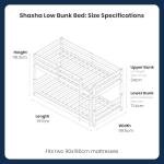 Flair Furnishings Low Bunk Beds for Kids - Grey