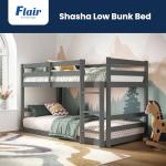 Flair Furnishings Low Bunk Beds for Kids - Grey
