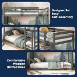 Flair Furnishings Low Bunk Beds for Kids - Grey