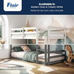 Flair Furnishings Low Bunk Beds for Kids - Grey