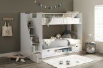 Grey Bunk Bed with Storage and Versatile Stairs