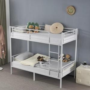 Twin Over Twin Metal Bunk Bed with Ladder