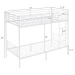 Twin Over Twin Metal Bunk Bed with Ladder