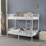 Twin Over Twin Metal Bunk Bed with Ladder