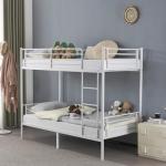 Twin Over Twin Metal Bunk Bed with Ladder