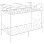 Twin Over Twin Metal Bunk Bed with Ladder