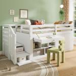 Merax 3FT Wooden Bunk Bed with Storage and Desk