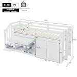 Merax 3FT Wooden Bunk Bed with Storage and Desk