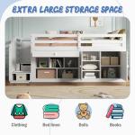 Merax 3FT Wooden Bunk Bed with Storage and Desk