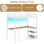 Metal Bunk Bed with Desk and RGB Lights