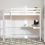 Sydney High Sleeper Bunk Bed with Desk - White