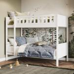 Modern Pine Bunk Bed With Removable Safety Panels