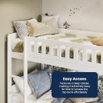 Modern Pine Bunk Bed With Removable Safety Panels