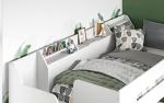 White L Shaped Triple Bunk Bed with Staircase