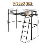 COSTWAY Metal Bunk Bed with Ladder and Guardrail