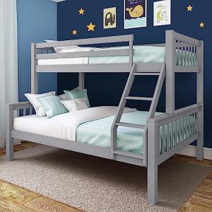 Triple Wooden Bunk Bed with Stairs for Kids