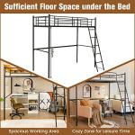 COSTWAY Metal Bunk Bed with Ladder and Guardrail