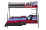DHP Silver/Grey Single Over Double Bunk Bed