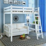 High Sleeper Wooden Bunk Bed Frame - White