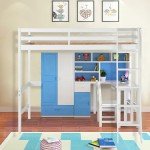 Solid Pine Wood High Sleeper Bunk Bed with Stairs