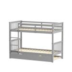 Oliver Grey Wooden Bunk Bed with Trundle