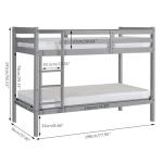 Panana Grey Wooden 3ft Single Bunk Bed