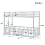 White Solid Wood Bunk Bed with Safety Rails