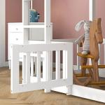White Solid Wood Bunk Bed with Safety Rails