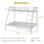Multigot Metal Double Over Single Bunk Bed with Ladder