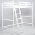 High Sleeper Wooden Bunk Bed Frame - White