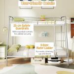 Multigot Metal Double Over Single Bunk Bed with Ladder