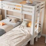 Triple Bunk Bed for Kids - Solid Pine Frame
