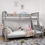 Triple Wooden Bunk Bed for Kids – Grey