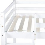High Sleeper Wooden Bunk Bed Frame - White