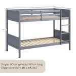 Gemini Detachable Kids Bunk Bed Frame Grey