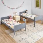 Gemini Detachable Kids Bunk Bed Frame Grey
