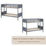 Gemini Detachable Kids Bunk Bed Frame Grey