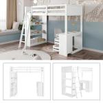 Merax Kids Bunk Bed with Desk and Storage