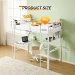 Bonnlo Loft Bunk Bed with Desk and LED Light