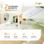 Bonnlo Loft Bunk Bed with Desk and LED Light