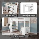 Merax Kids Bunk Bed with Desk and Storage